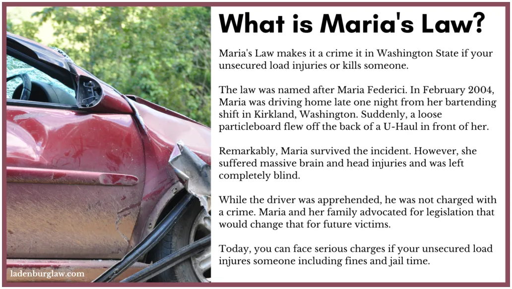 What is Maria's Law about Unsecured Loads in Washington State